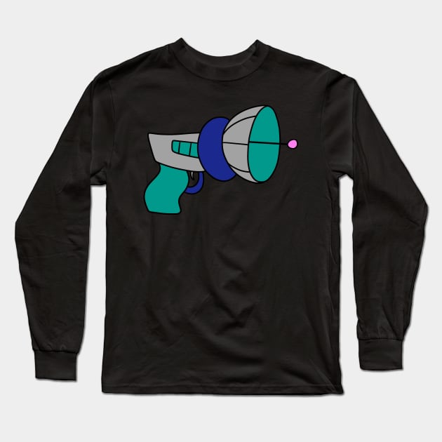 Blue and Green Alien Gun Long Sleeve T-Shirt by saradaboru